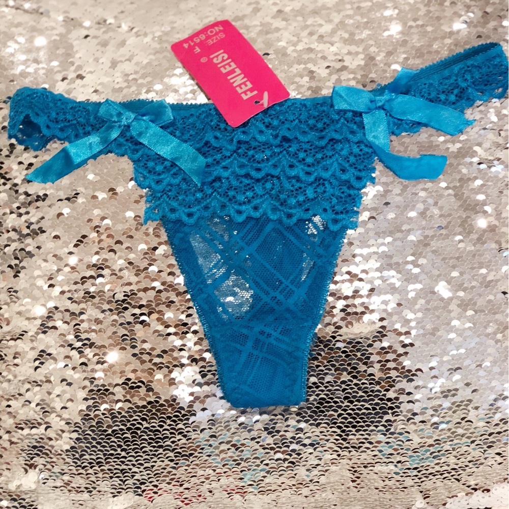 Sexy Blue Lace Thong